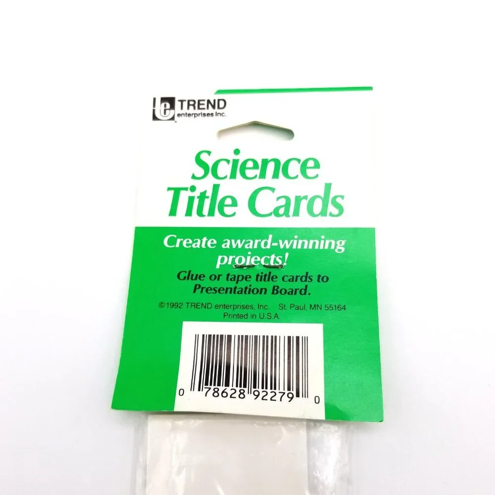 TREND Science Fair Project Titles 10 Pack Card Labels Black White
